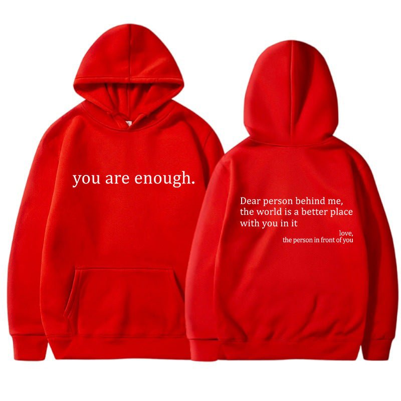 Übergroßer Hoodie - Unisex Warm bedruckter Text Pullover Hoodie-Rot-S-Chaps Herrenmode