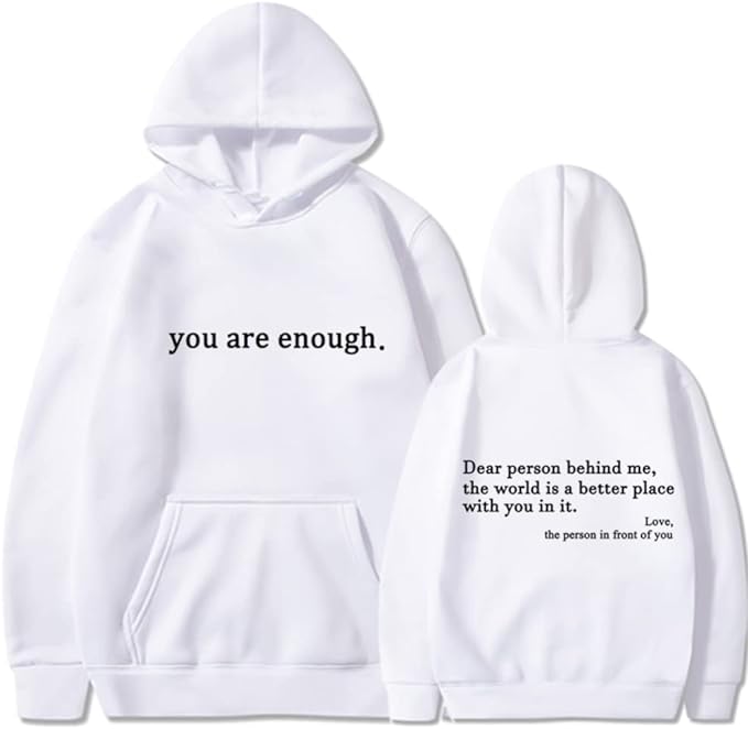 Übergroßer Hoodie - Unisex Warm bedruckter Text Pullover Hoodie-Weiß-S-Chaps Herrenmode