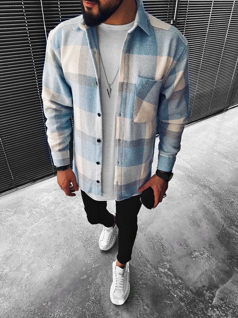 Überhemd | Plaid | Button-Up | Hemdjacke | Herrenbekleidung-Chaps Herrenmode