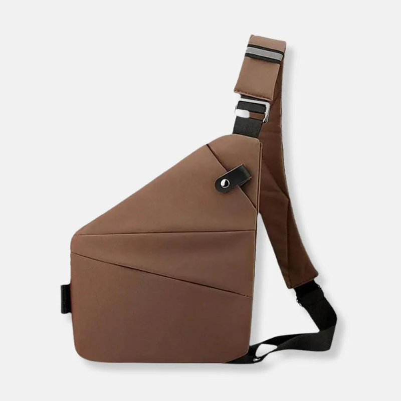Umhängetasche – verstellbar – diebstahlsicher – Brustbeutel – Herrentaschen-Braun-Linkshänder-Chaps Herrenmode
