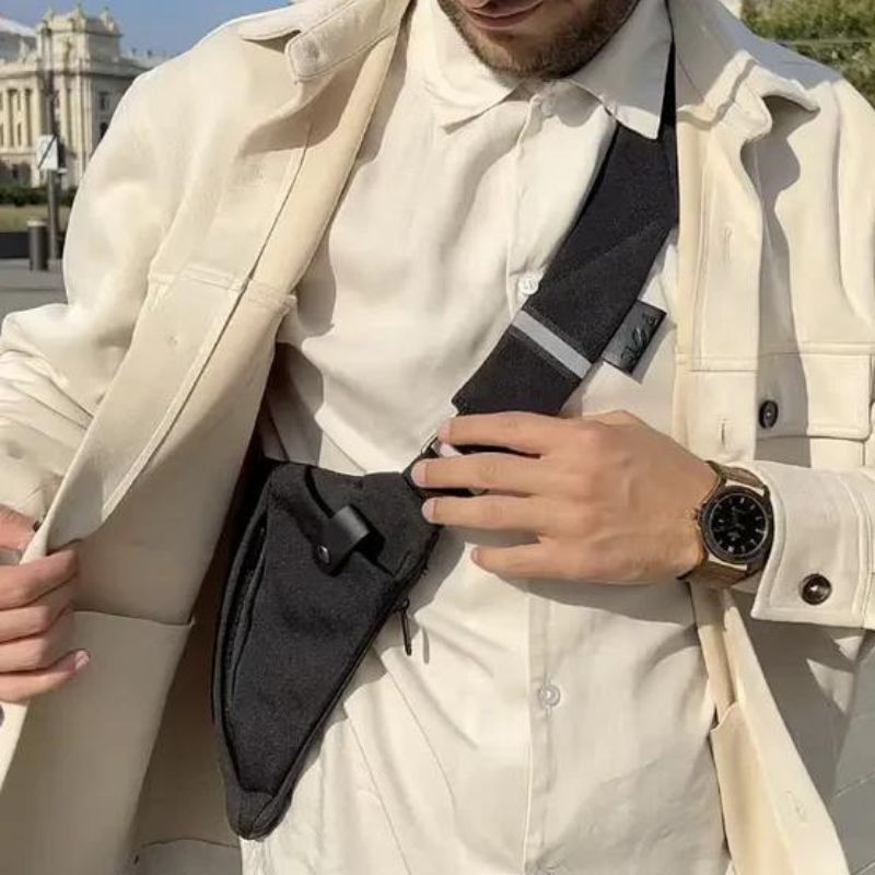 Umhängetasche – verstellbar – diebstahlsicher – Brustbeutel – Herrentaschen-Chaps Herrenmode