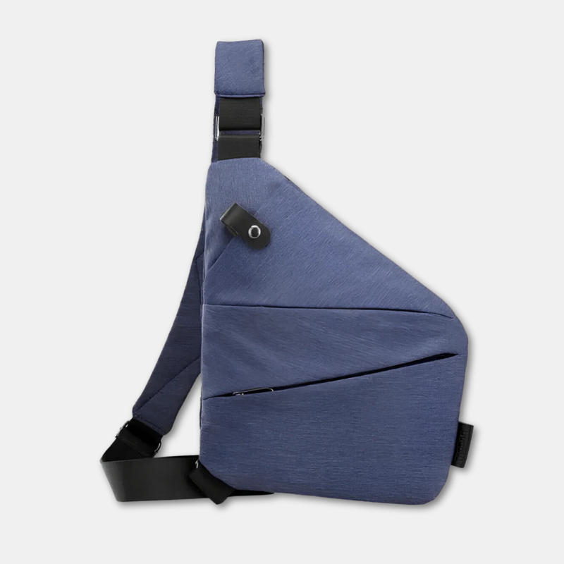 Umhängetasche – verstellbar – diebstahlsicher – Brustbeutel – Herrentaschen-Marineblau-Rechtshänder-Chaps Herrenmode