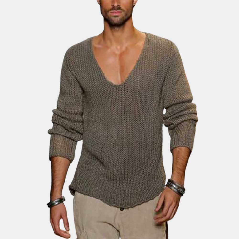 V-Ausschnitt-Pullover | Langarm | Sommer | Strickpullover | Herrenbekleidung-Chaps Herrenmode