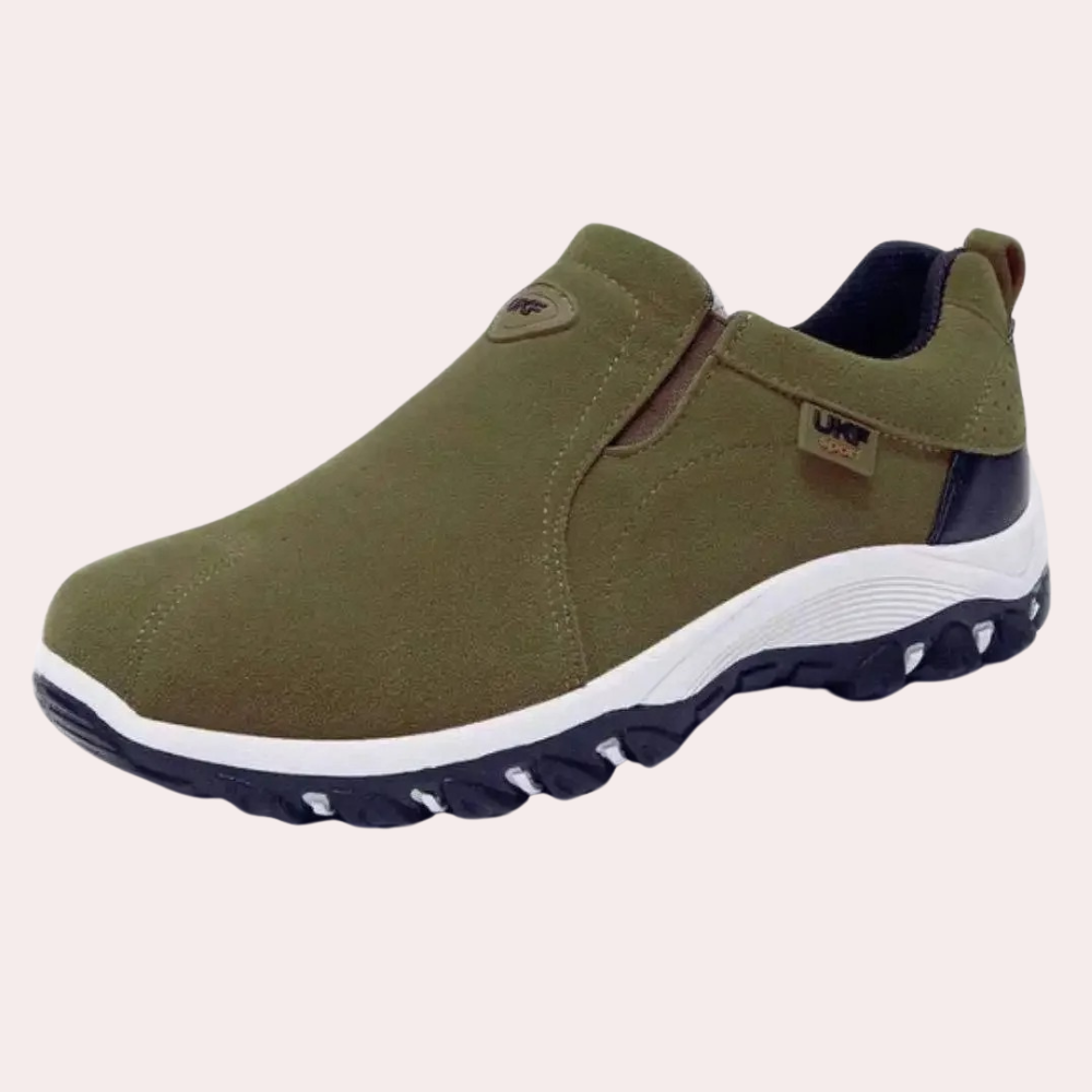 Walking-Schuhe – Herren-Orthopädieschuhe mit Gummisohle zum Hineinschlüpfen-Armeegrün-39-Chaps Herrenmode