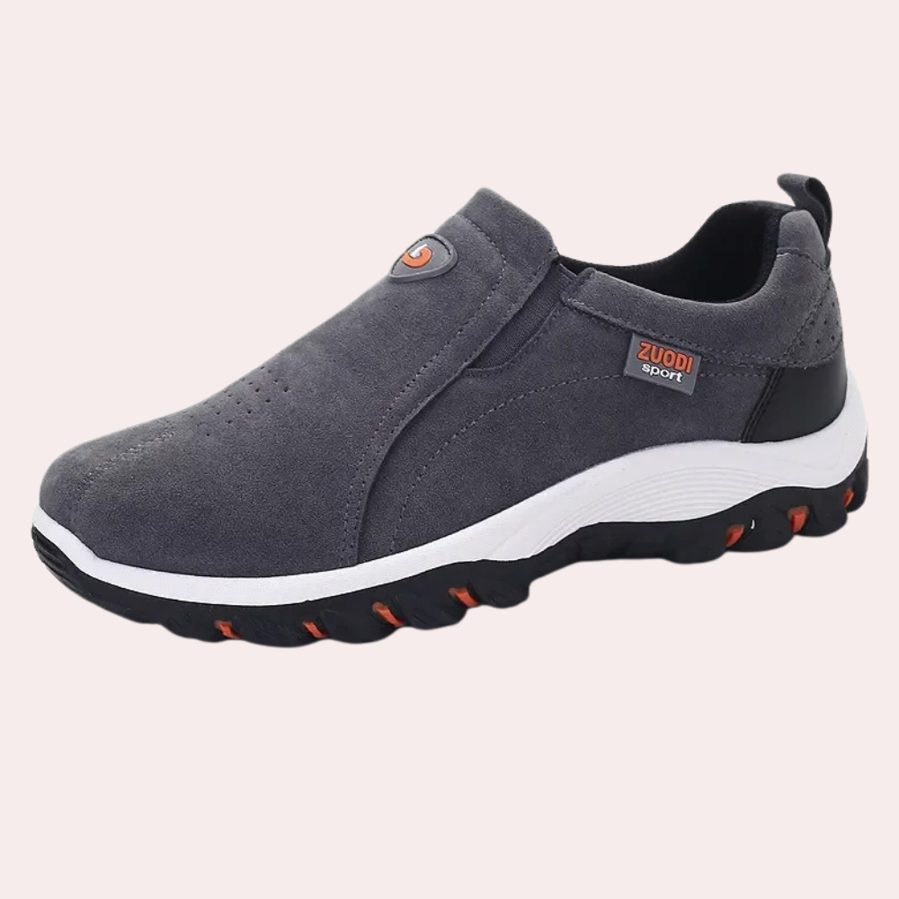 Walking-Schuhe – Herren-Orthopädieschuhe mit Gummisohle zum Hineinschlüpfen-Dunkelgrau-39-Chaps Herrenmode