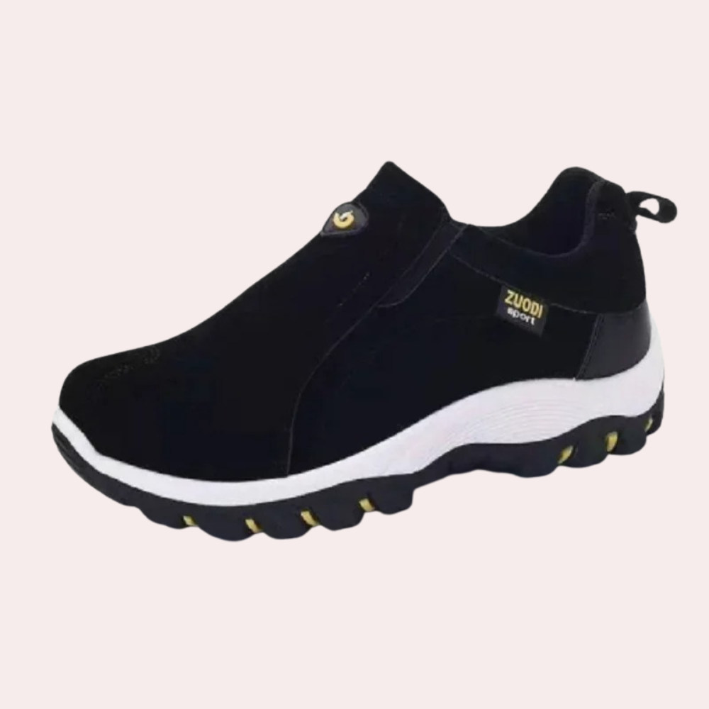 Walking-Schuhe – Herren-Orthopädieschuhe mit Gummisohle zum Hineinschlüpfen-Schwarz-39-Chaps Herrenmode