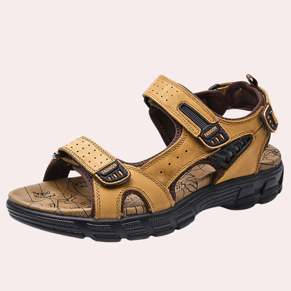 Wandersandalen - Orthopädische Klettsport-Sandalen für Männer-Gelb-39-Chaps Herrenmode