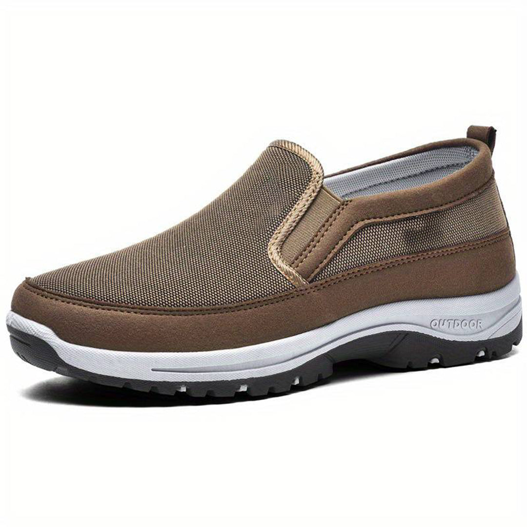 Wanderschuhe - Bequeme Herrenschuhe mit dicker Sohle zum Reinschlüpfen-Braun-38-Chaps Herrenmode