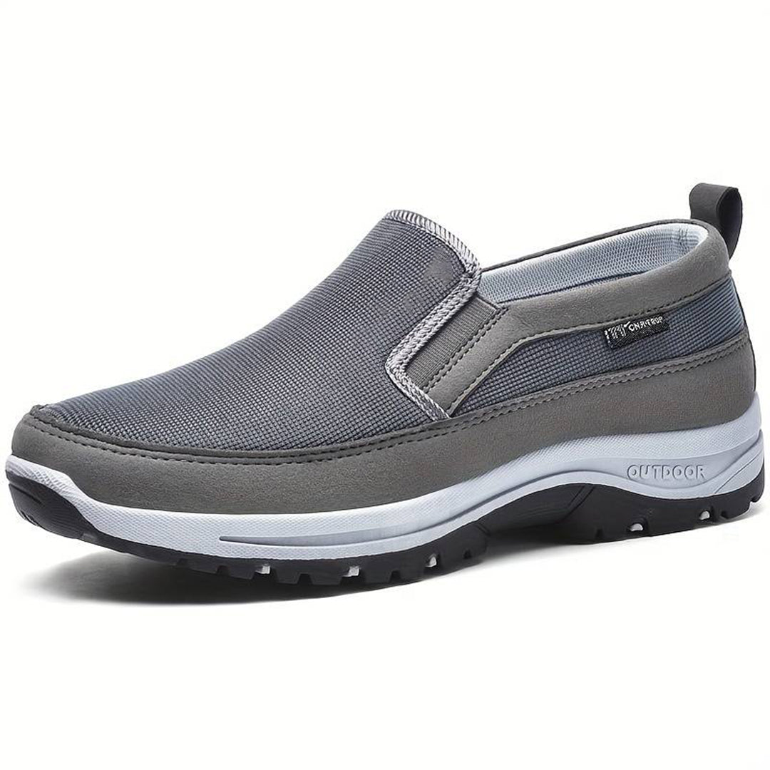 Wanderschuhe - Bequeme Herrenschuhe mit dicker Sohle zum Reinschlüpfen-Grau-38-Chaps Herrenmode