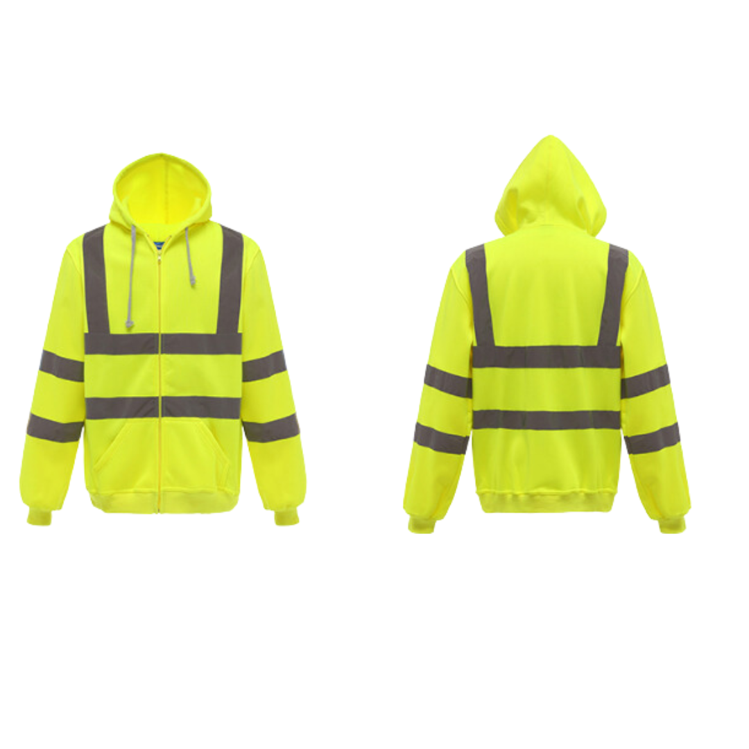 Warnschutzjacke – mit Kapuze – Arbeitskleidung – reflektierende Jacke – Herrenjacke-Neon-S-Chaps Herrenmode