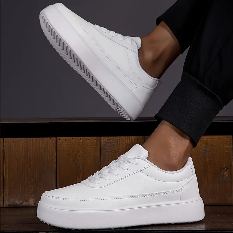 Weiße Sneakers | Lässig | Schnürung | Alltagsschuhe | Herren-Sneakers-Chaps Herrenmode