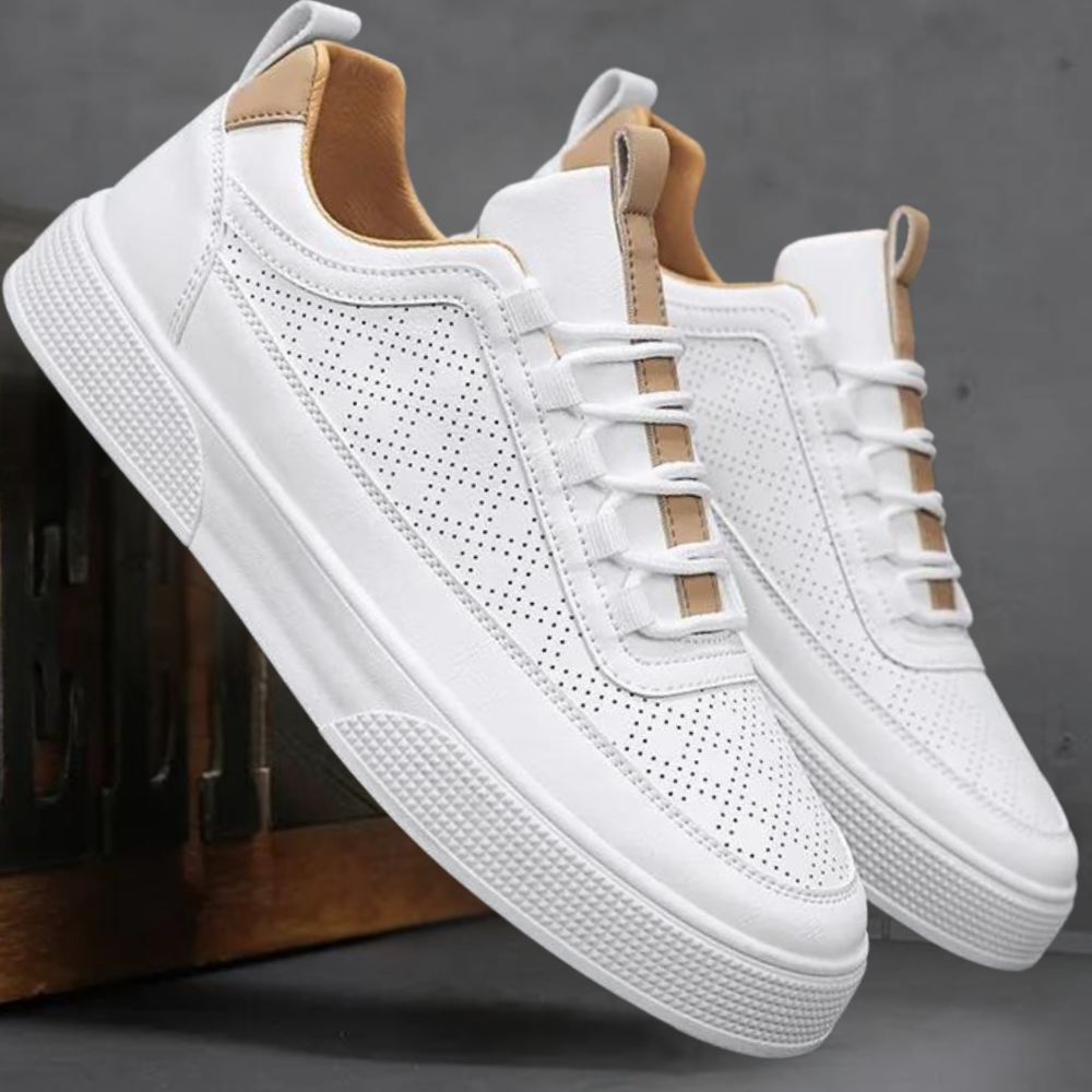 Weiße Sneakers - Leichte Slip-On Sneakers für Männer für den Sommer-Khaki-39-Chaps Herrenmode