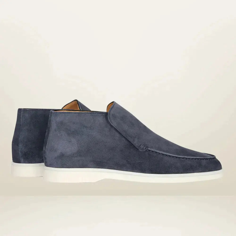 Wildleder Loafers - Herren Slip-On Anti-Rutsch Loafer Schuhe-Blau-38-Chaps Herrenmode
