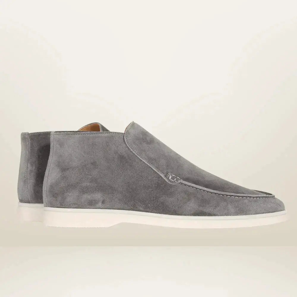 Wildleder Loafers - Herren Slip-On Anti-Rutsch Loafer Schuhe-Grau-38-Chaps Herrenmode