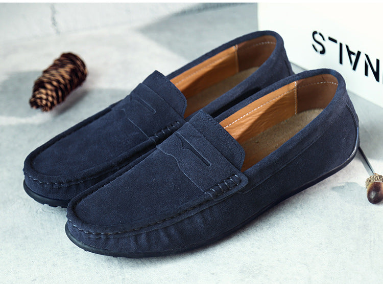 Wildleder-Slipper | Slip-On | Rutschfest | Mokassins | Herren-Slipper-Marineblau-7-Chaps Herrenmode