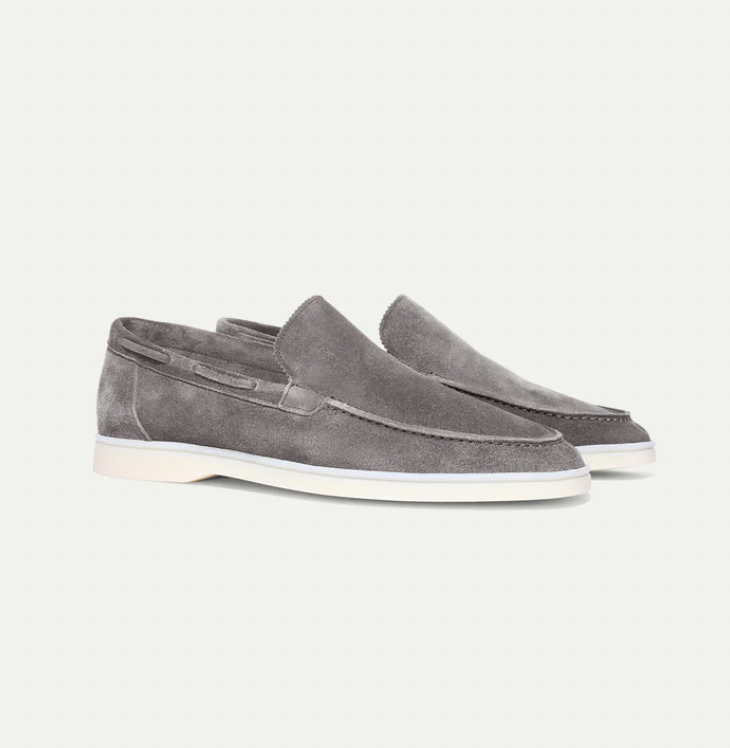 Wildleder-Slipper – zum Hineinschlüpfen – bequem – Lederslipper – Herrenschuhe-Hellbeige-38-Chaps Herrenmode
