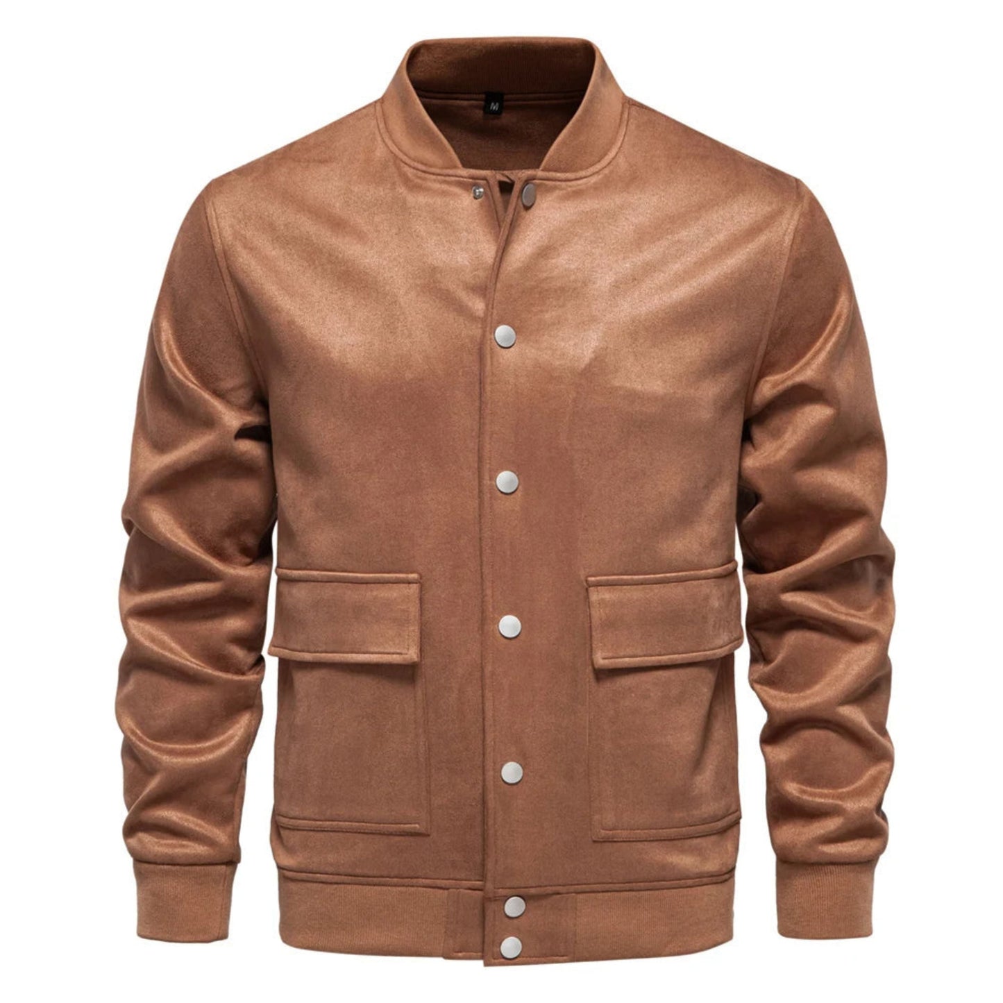 Wildlederjacke - Button-Up - Dünn - Freizeitjacke - Herrenjacke-Braun-S-Chaps Herrenmode