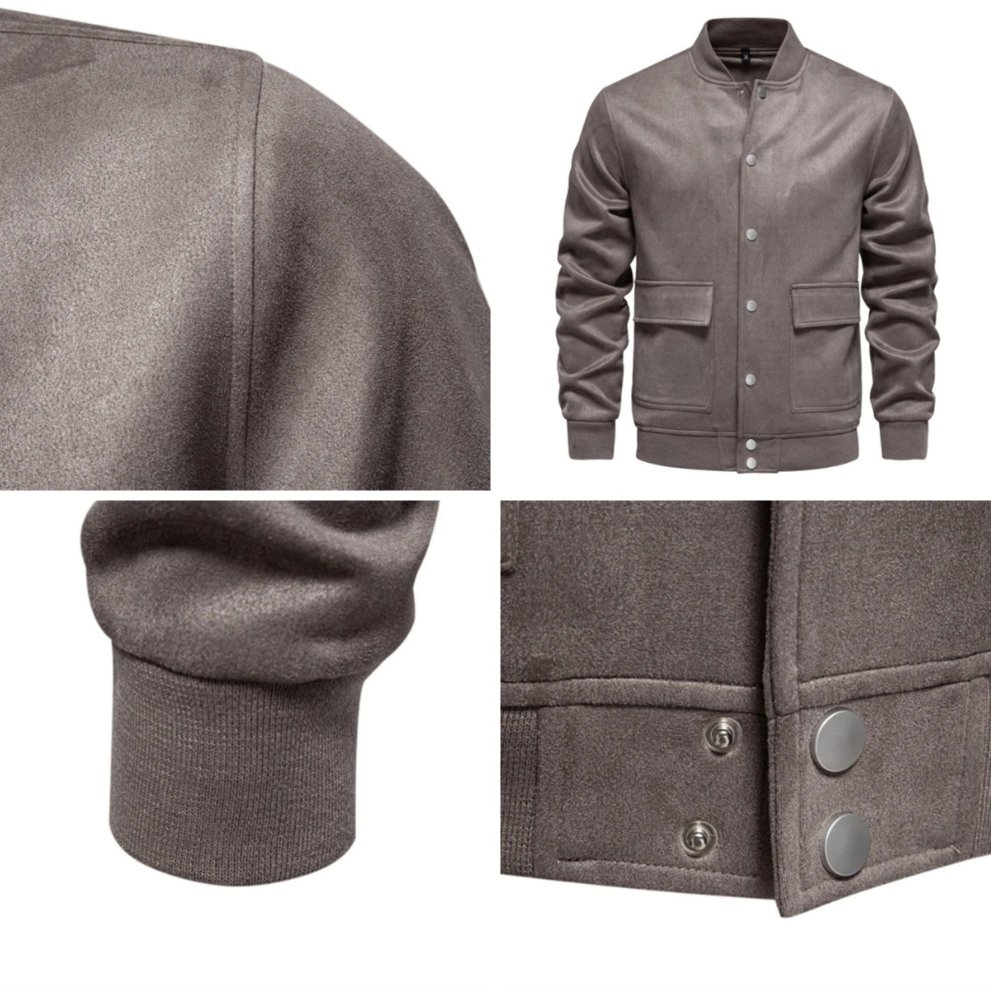 Wildlederjacke - Button-Up - Dünn - Freizeitjacke - Herrenjacke-Chaps Herrenmode