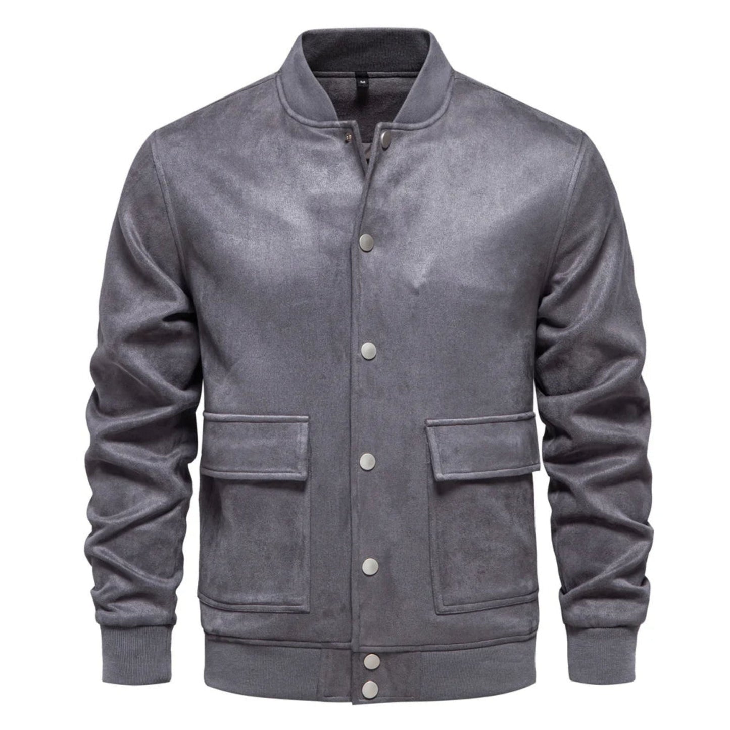 Wildlederjacke - Button-Up - Dünn - Freizeitjacke - Herrenjacke-Grau-S-Chaps Herrenmode