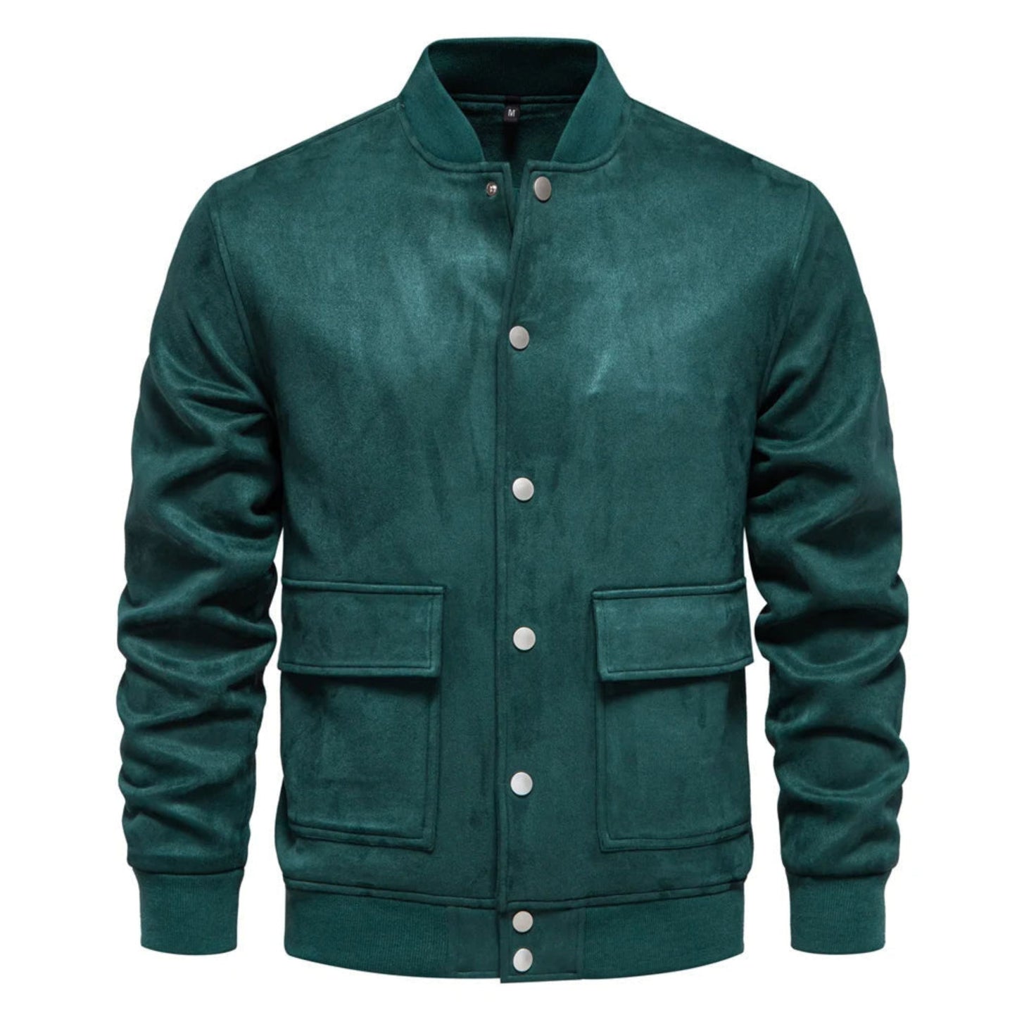 Wildlederjacke - Button-Up - Dünn - Freizeitjacke - Herrenjacke-Grün-S-Chaps Herrenmode