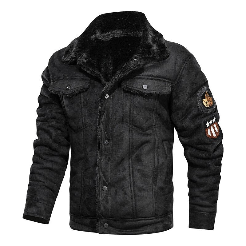 Wildlederjacke | Fleece gefüttert | Sherpa gefüttert | Biker Winterjacke | Herren Winterjacke-Chaps Herrenmode