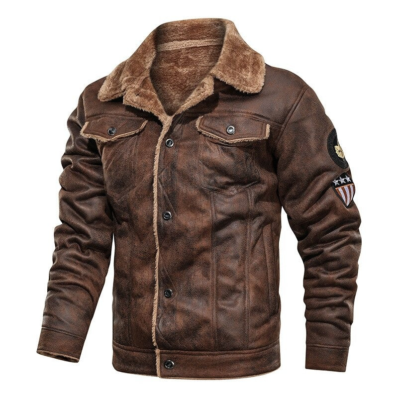 Wildlederjacke | Fleece gefüttert | Sherpa gefüttert | Biker Winterjacke | Herren Winterjacke-Chaps Herrenmode