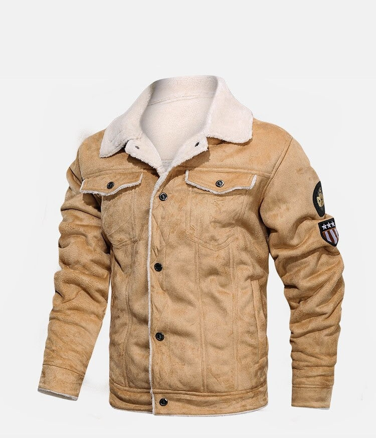 Wildlederjacke | Fleece gefüttert | Sherpa gefüttert | Biker Winterjacke | Herren Winterjacke-Chaps Herrenmode