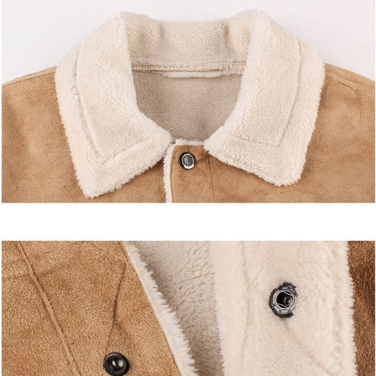 Wildlederjacke | Fleece gefüttert | Sherpa gefüttert | Biker Winterjacke | Herren Winterjacke-Chaps Herrenmode