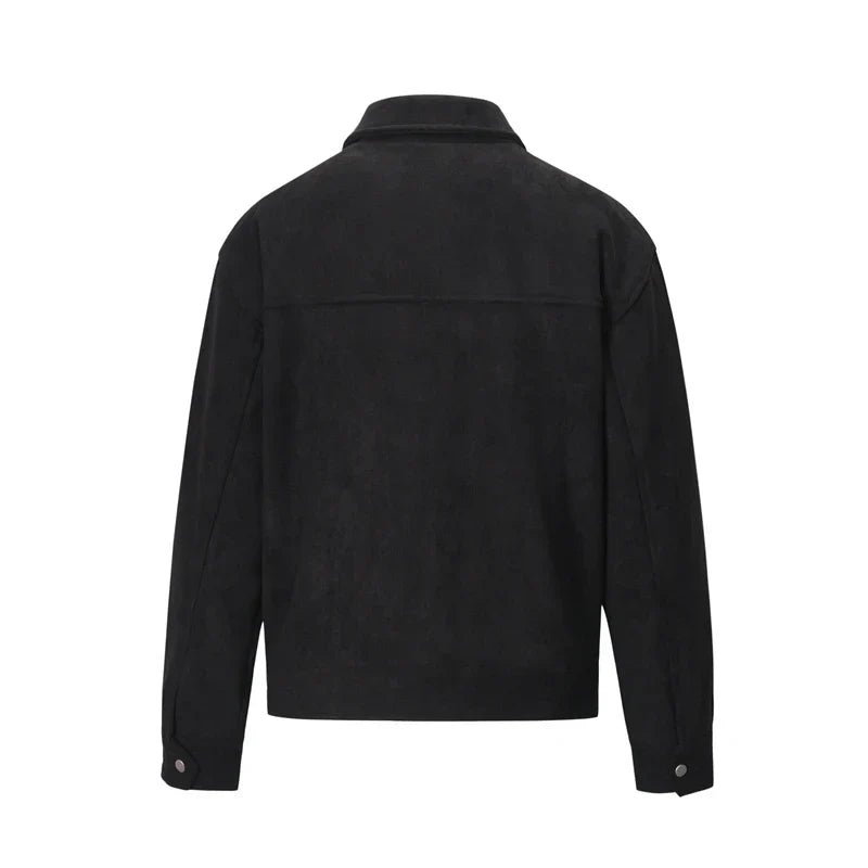 Wildlederjacke – Herren-Lederjacke mit Reißverschluss und Taschen-Chaps Herrenmode
