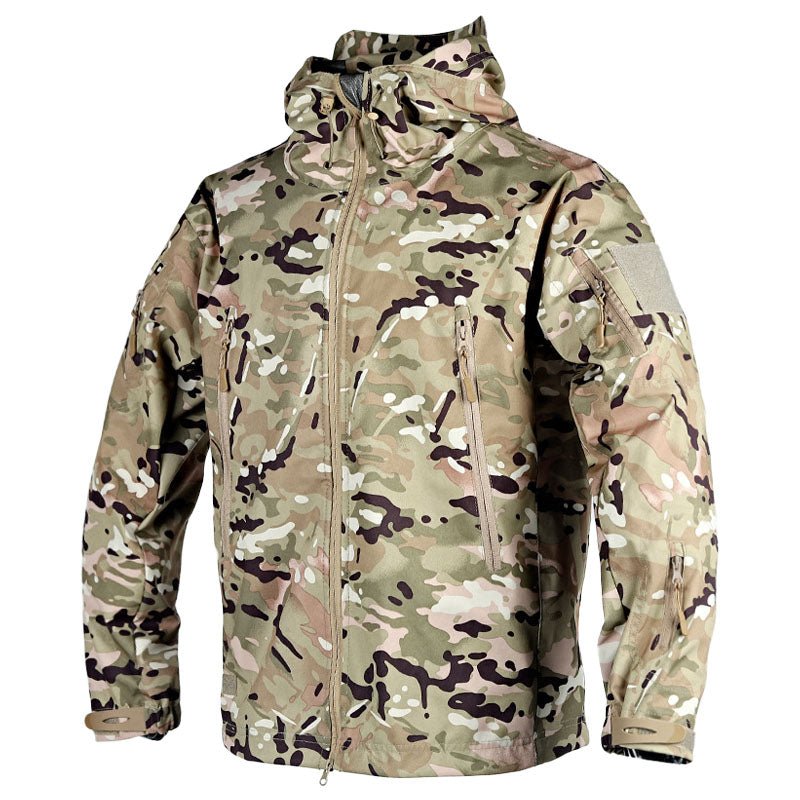 Windbreaker Jacke | Kapuze | Outdoor | Taktische Jacke | Herrenjacke-Beige-S-Chaps Herrenmode