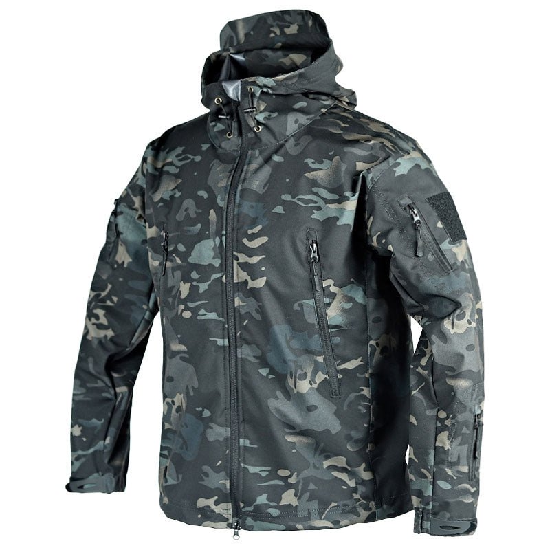 Windbreaker Jacke | Kapuze | Outdoor | Taktische Jacke | Herrenjacke-Dunkelgrau-S-Chaps Herrenmode
