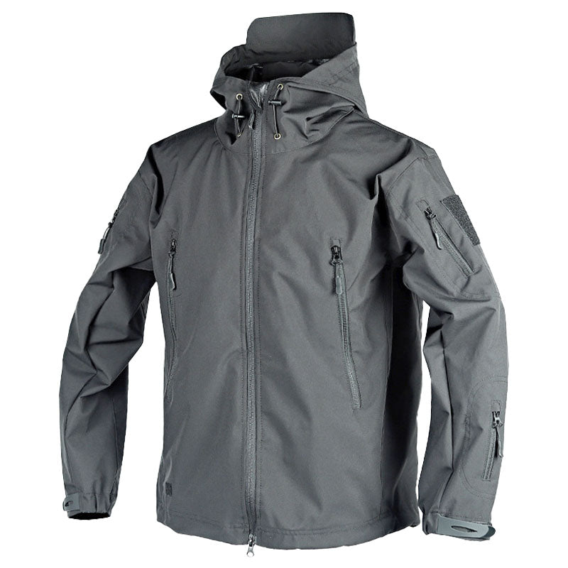 Windbreaker Jacke | Kapuze | Outdoor | Taktische Jacke | Herrenjacke-Grau-S-Chaps Herrenmode