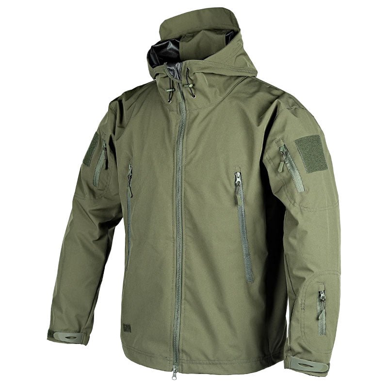 Windbreaker Jacke | Kapuze | Outdoor | Taktische Jacke | Herrenjacke-Grün-S-Chaps Herrenmode