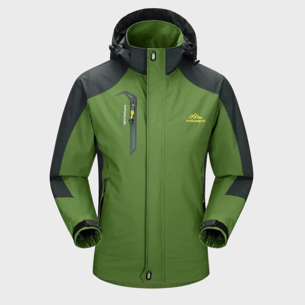 Windbreaker-Jacke | Wasserdicht | Mit Kapuze | Outdoor-Jacke | Herrenjacke-Armee grün-L-Chaps Herrenmode