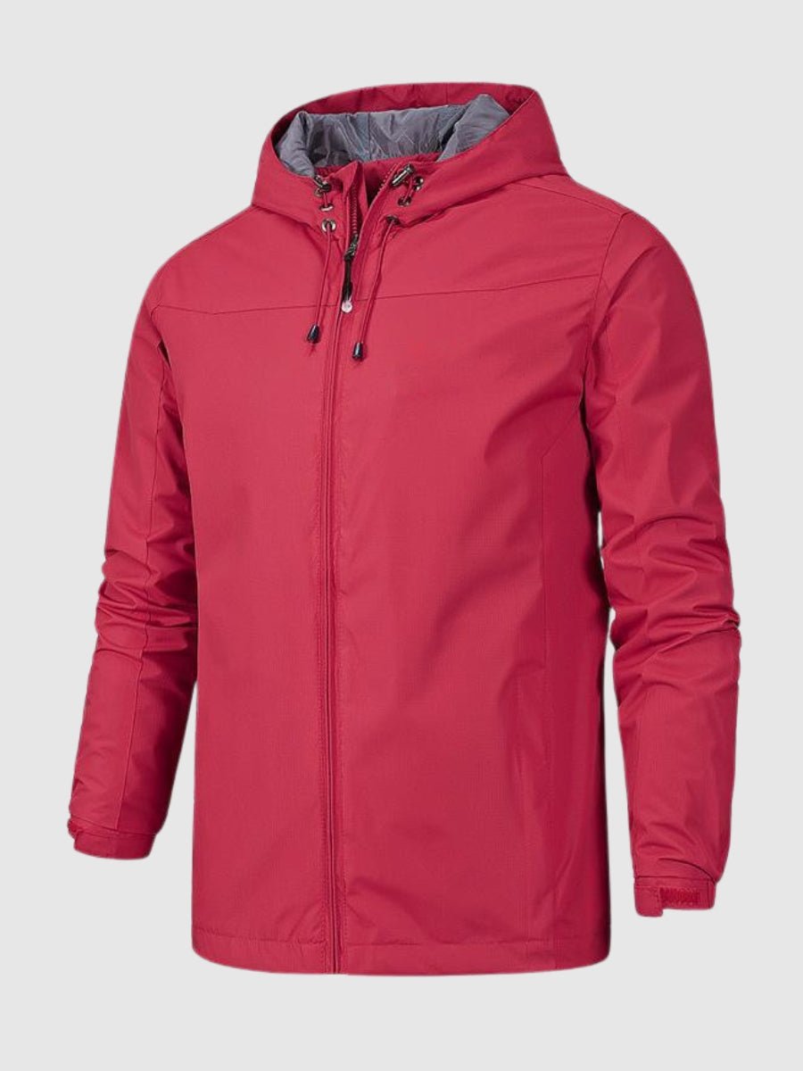 Windbreaker Jacke – Wasserdichte Outdoor-Jacke mit Kapuze für Männer-Rot-S-Chaps Herrenmode