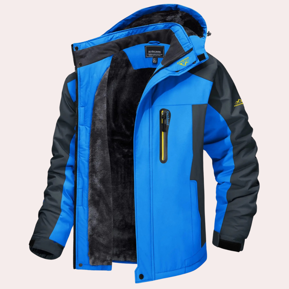 Windbreaker-Jacke – mit Kapuze – wasserdicht – Outdoor-Jacke – Herrenjacke-Blauw-M-Chaps Herrenmode