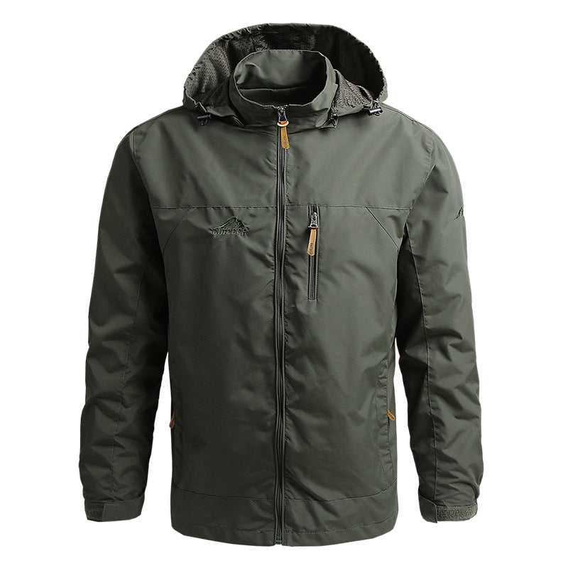 Windbreaker-Jacke – winddichte Outdoor-Softshelljacke mit Kapuze für Herren-Grün-S-Chaps Herrenmode