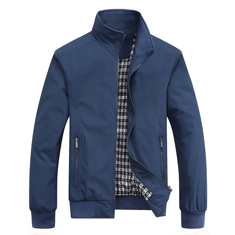 Winddichte Jacke | Reißverschluss | Hoher Kragen | Harrington-Jacke | Herrenjacke-Blau-XS-Chaps Herrenmode