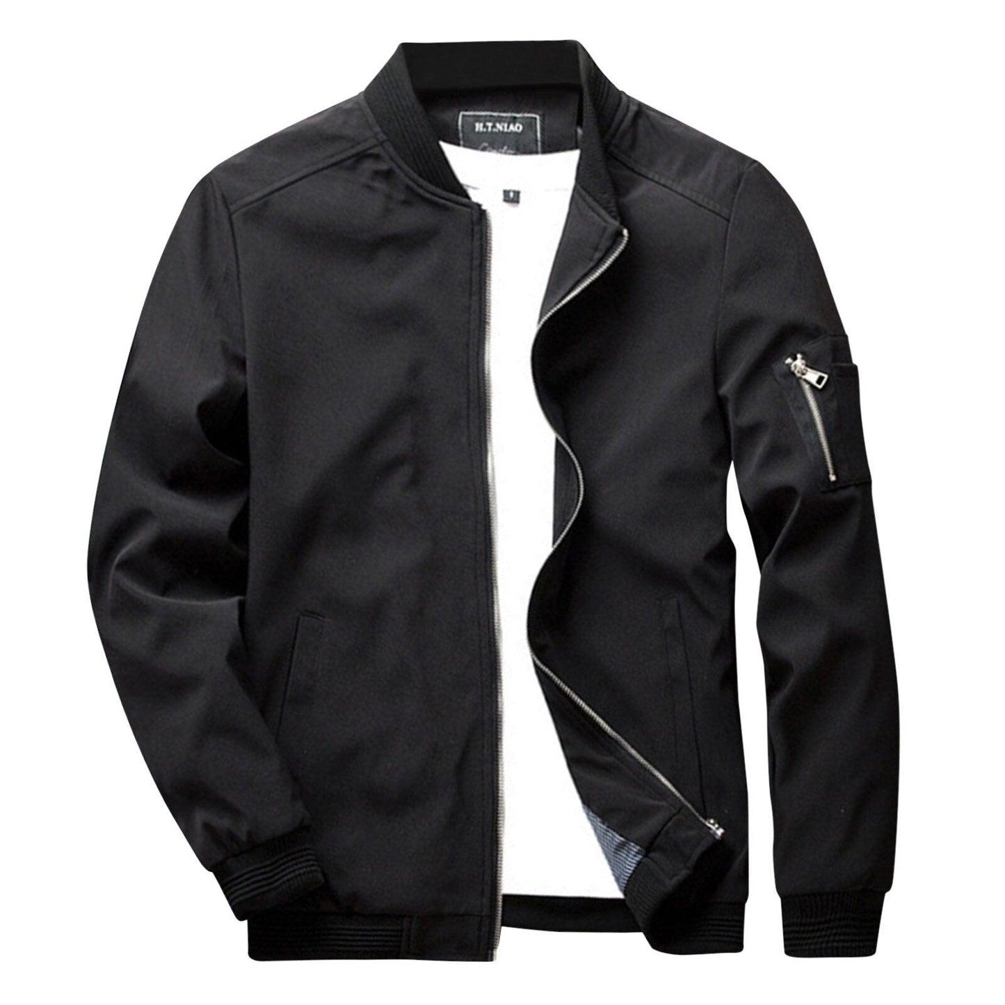 Winddichte Jacke – wasserdicht – Herbst – Bomberjacke – Herrenjacke-Schwarz-S-Chaps Herrenmode