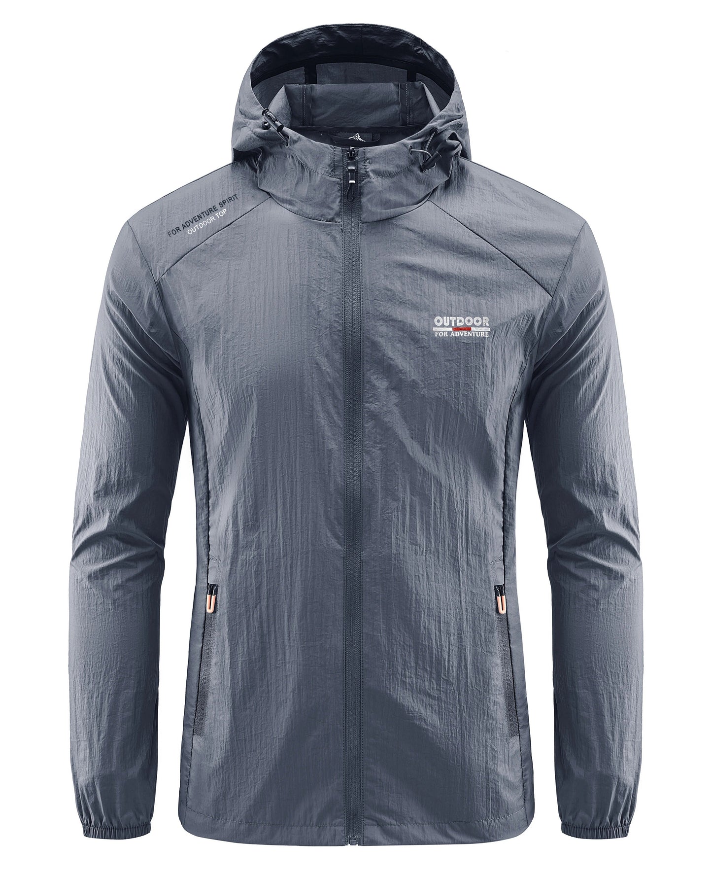 Windjacke | Mit Kapuze | Leicht | Wasserdichte Laufjacke | Herrenjacke-Dunkelgrau-M-Chaps Herrenmode