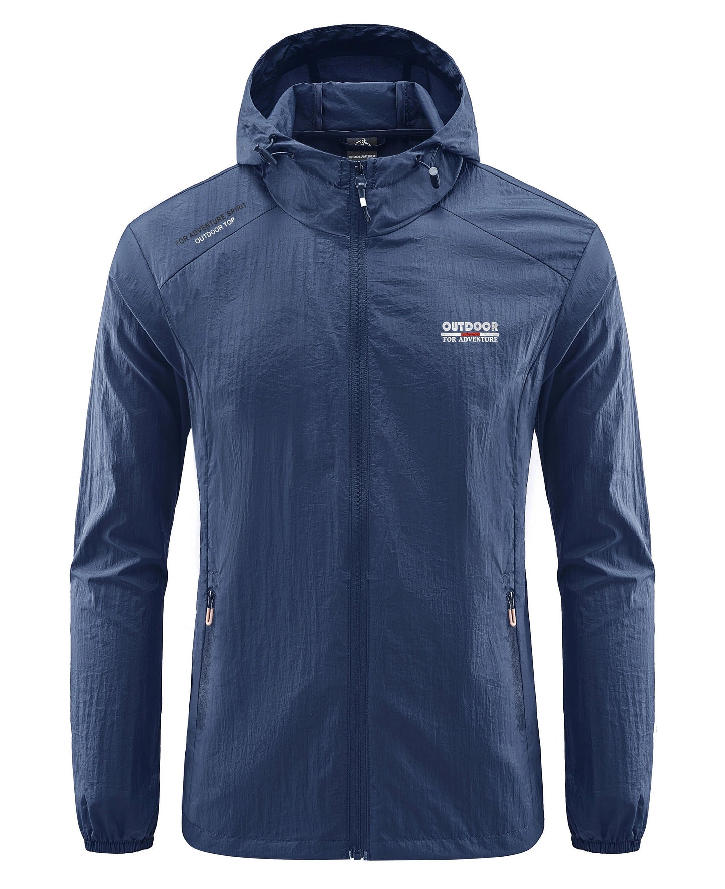 Windjacke | Mit Kapuze | Leicht | Wasserdichte Laufjacke | Herrenjacke-Marineblau-M-Chaps Herrenmode