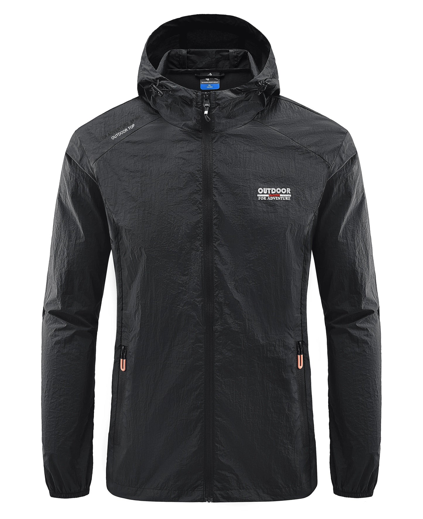 Windjacke | Mit Kapuze | Leicht | Wasserdichte Laufjacke | Herrenjacke-Schwarz-M-Chaps Herrenmode