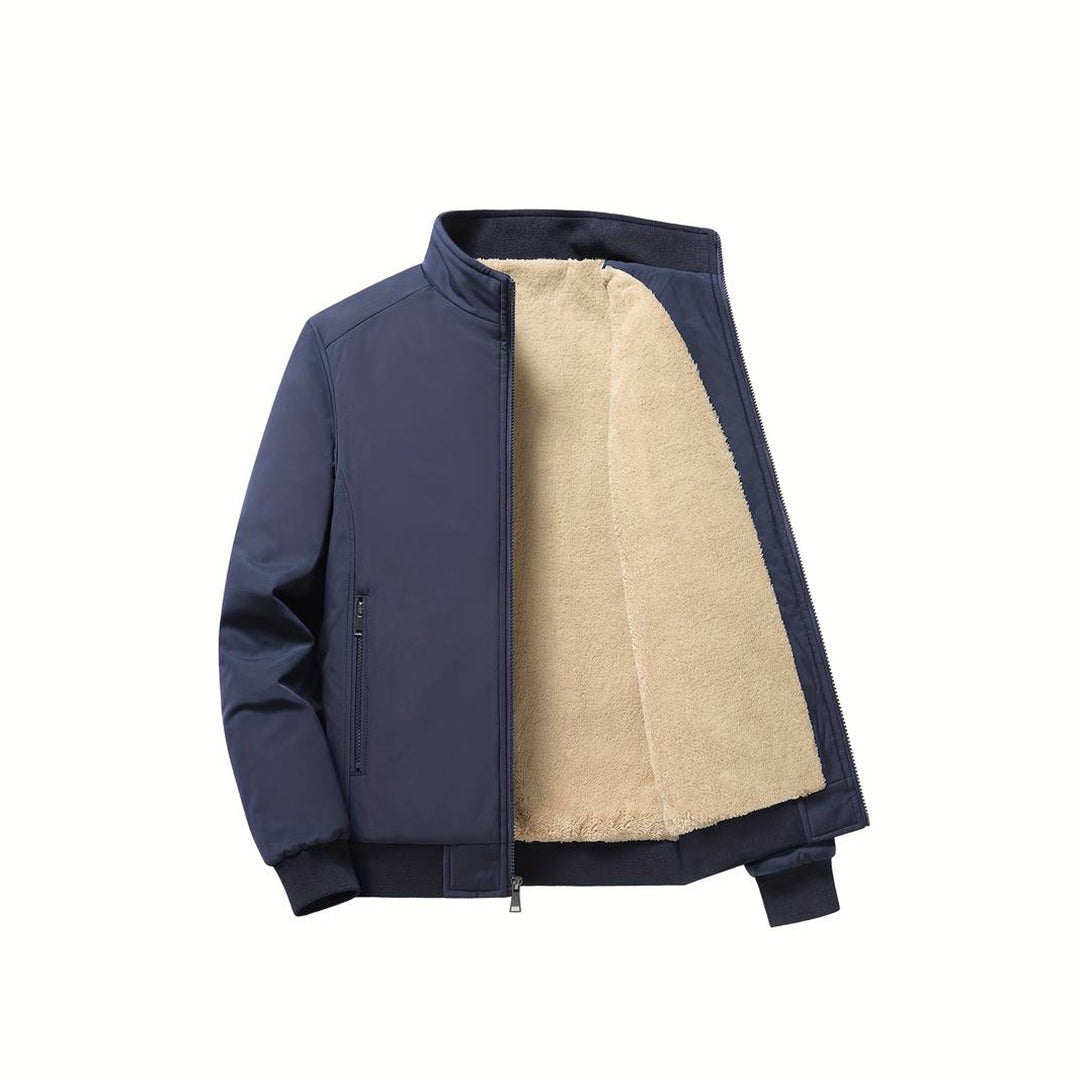 Winter Bomberjacke - Fleece gefüttert - Zip-Up - Winterjacke - Bomberjacke für Männer-Marineblau-XXS-Chaps Herrenmode