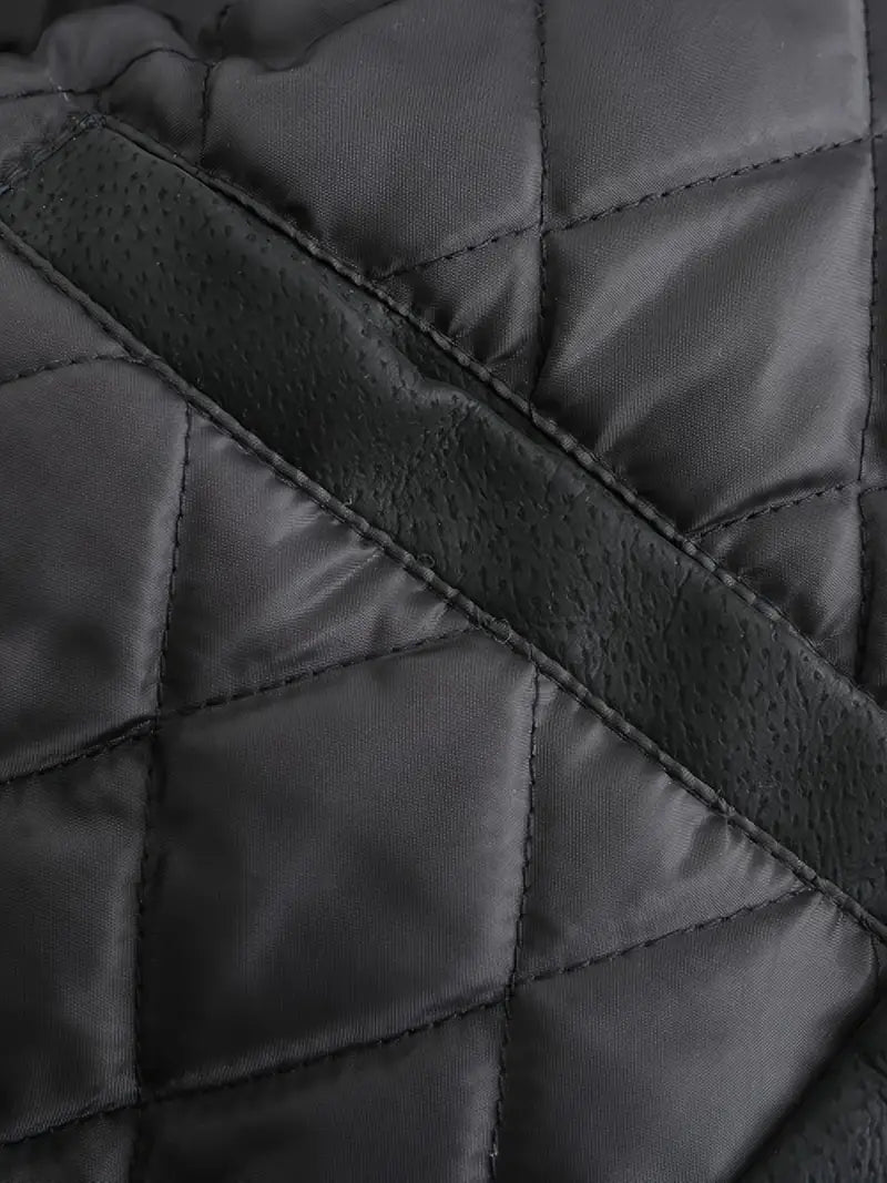 Winter-Lederjacke | Kunstleder | Kapuzenjacke | Steppfutterjacke | Herrenjacken-Chaps Herrenmode