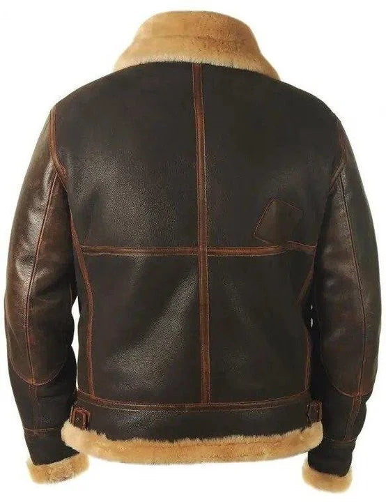 Winter Lederjacke - Pelzgefüttert - Zip-Up - Pilotenjacke - Herren Lederjacke-Chaps Herrenmode