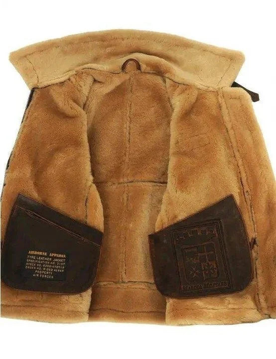 Winter Lederjacke - Pelzgefüttert - Zip-Up - Pilotenjacke - Herren Lederjacke-Chaps Herrenmode