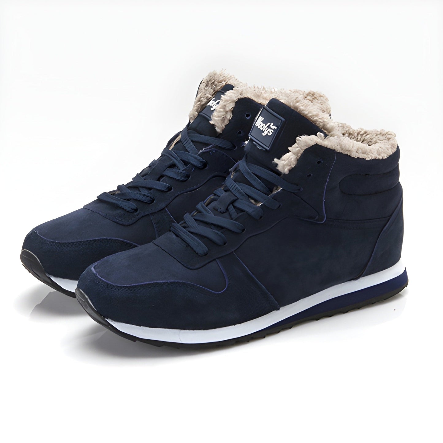 Winter Sneakers - Lace-Up - High Top - Winterschuhe - Herrenschuhe-Blau-35-Chaps Herrenmode