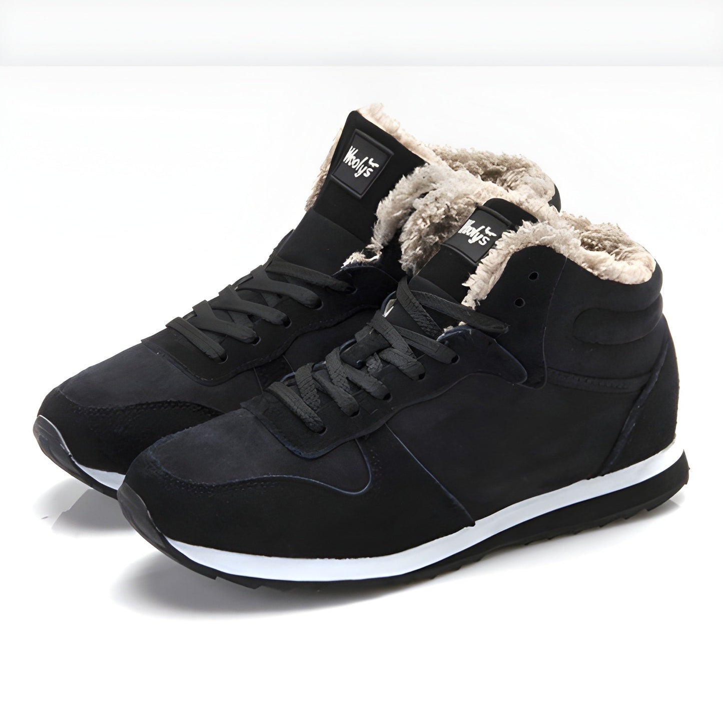 Winter Sneakers - Lace-Up - High Top - Winterschuhe - Herrenschuhe-Schwarz-35-Chaps Herrenmode