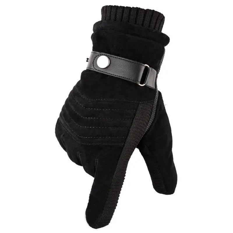 Winterhandschuhe – Warm – mit Fell gefüttert – Touchscreen-Handschuhe – Herrenhandschuhe-Schwarzer Pfeil-Chaps Herrenmode