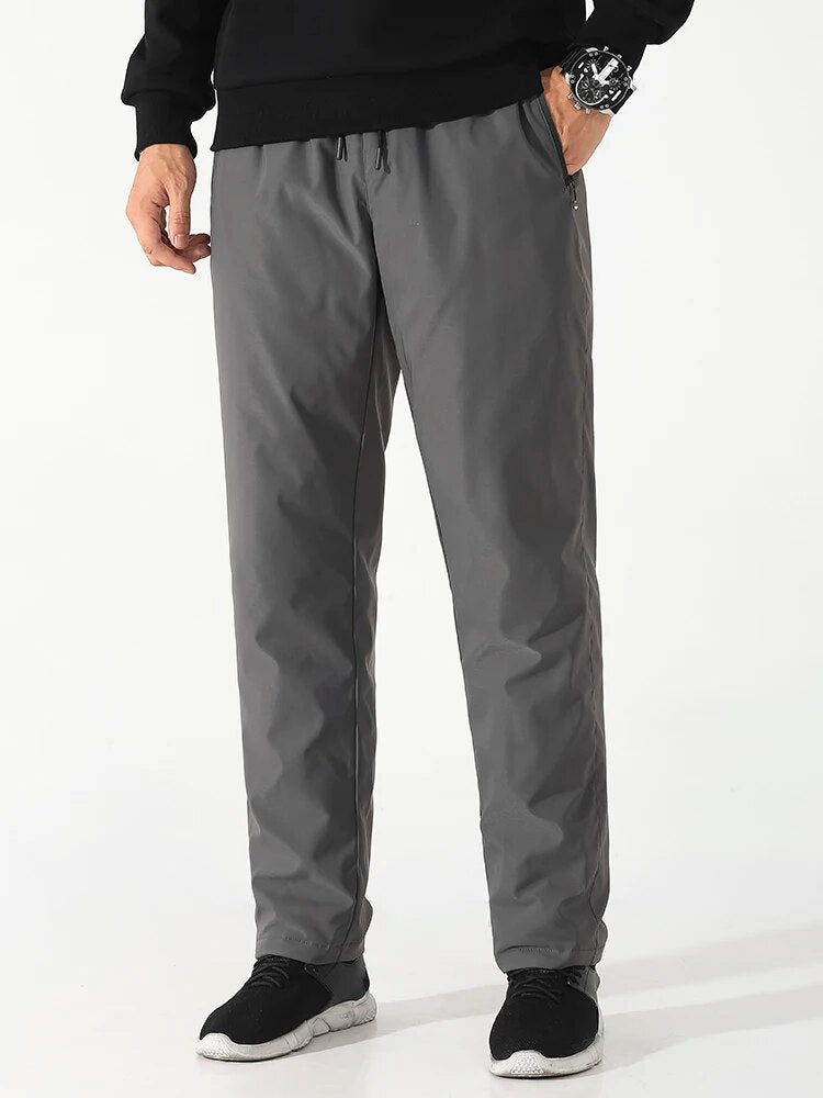Winterhose – Kordelzug – Outdoor – Winddichte Hose – Herrenhose-Dunkelgrau-M-Chaps Herrenmode